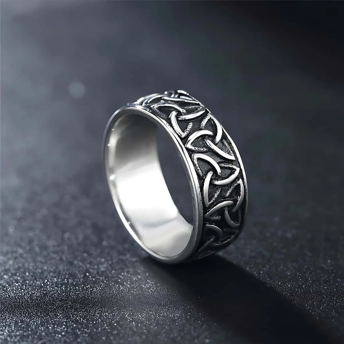Stainless Steel Celtic Knot Band Ring