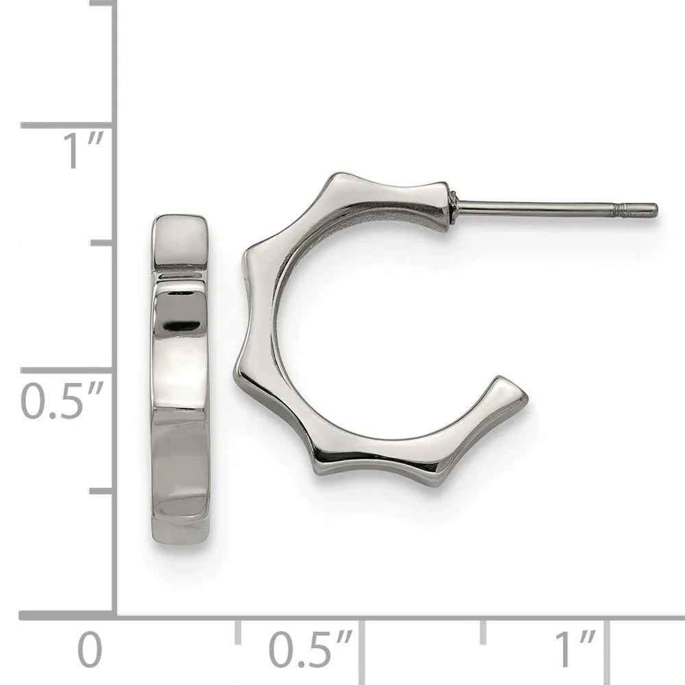 Stainless Steel Polished Post Hoop Earrings
