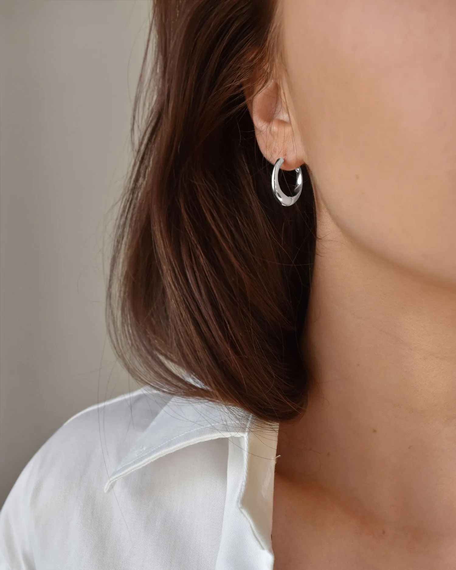Stardust hoops polished silver