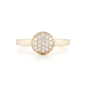 Steller Diamond Micro Pave Yellow Gold Ring