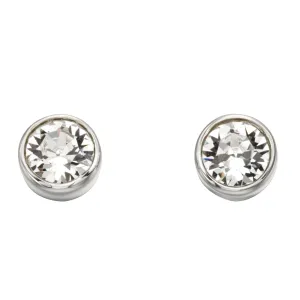 Sterling Silver April Birthstone Stud Earrings