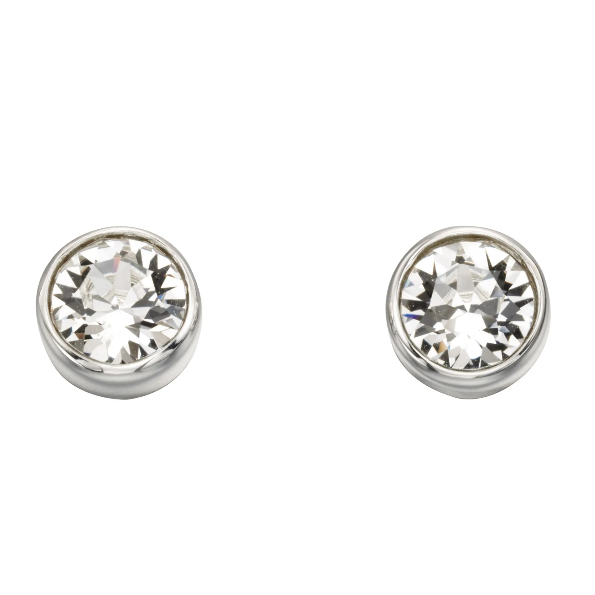 Sterling Silver April Birthstone Stud Earrings