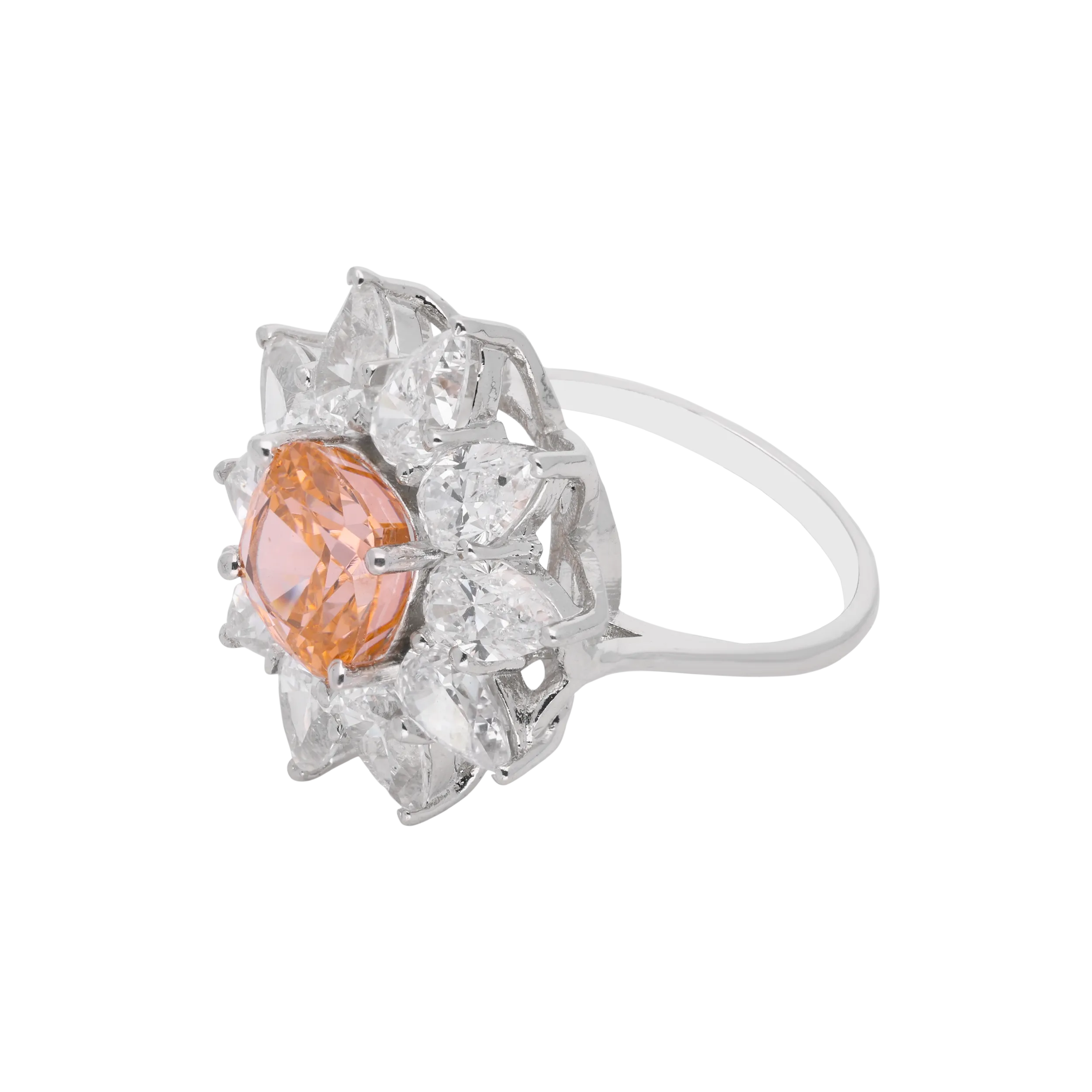 Sterling Silver Floral-Inspired Cocktail Ring – A Statement of Luxury | SKU : 0021423161
