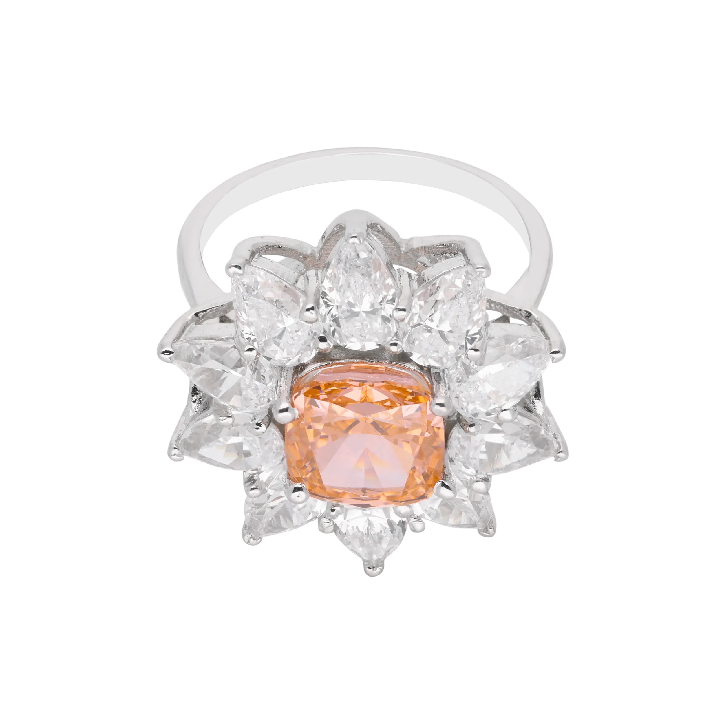 Sterling Silver Floral-Inspired Cocktail Ring – A Statement of Luxury | SKU : 0021423161