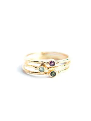 Stone Gold Stacking Ring Set