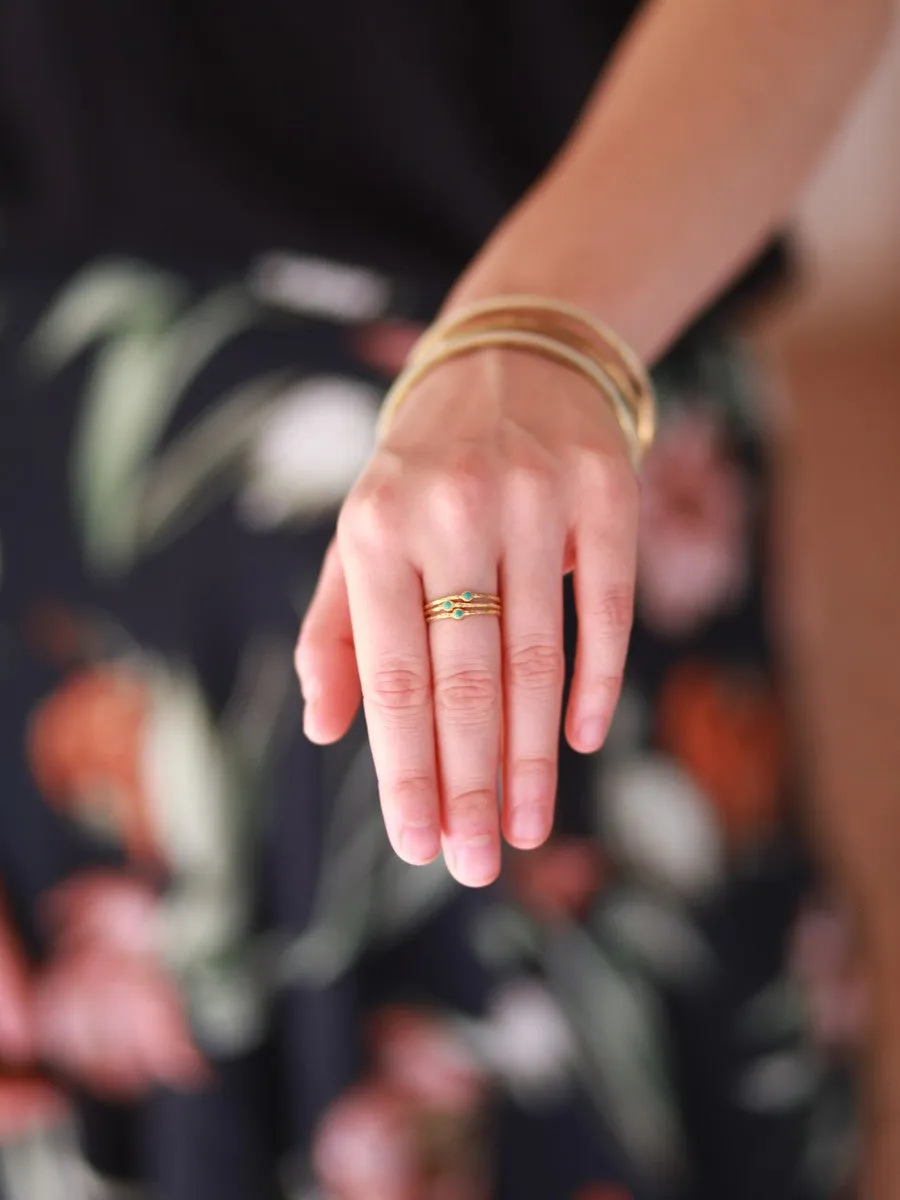 Stone Gold Stacking Ring Set