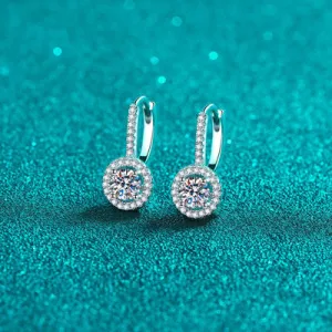 Stunning 1 Carat Moissanite Earrings in 925 Sterling Silver