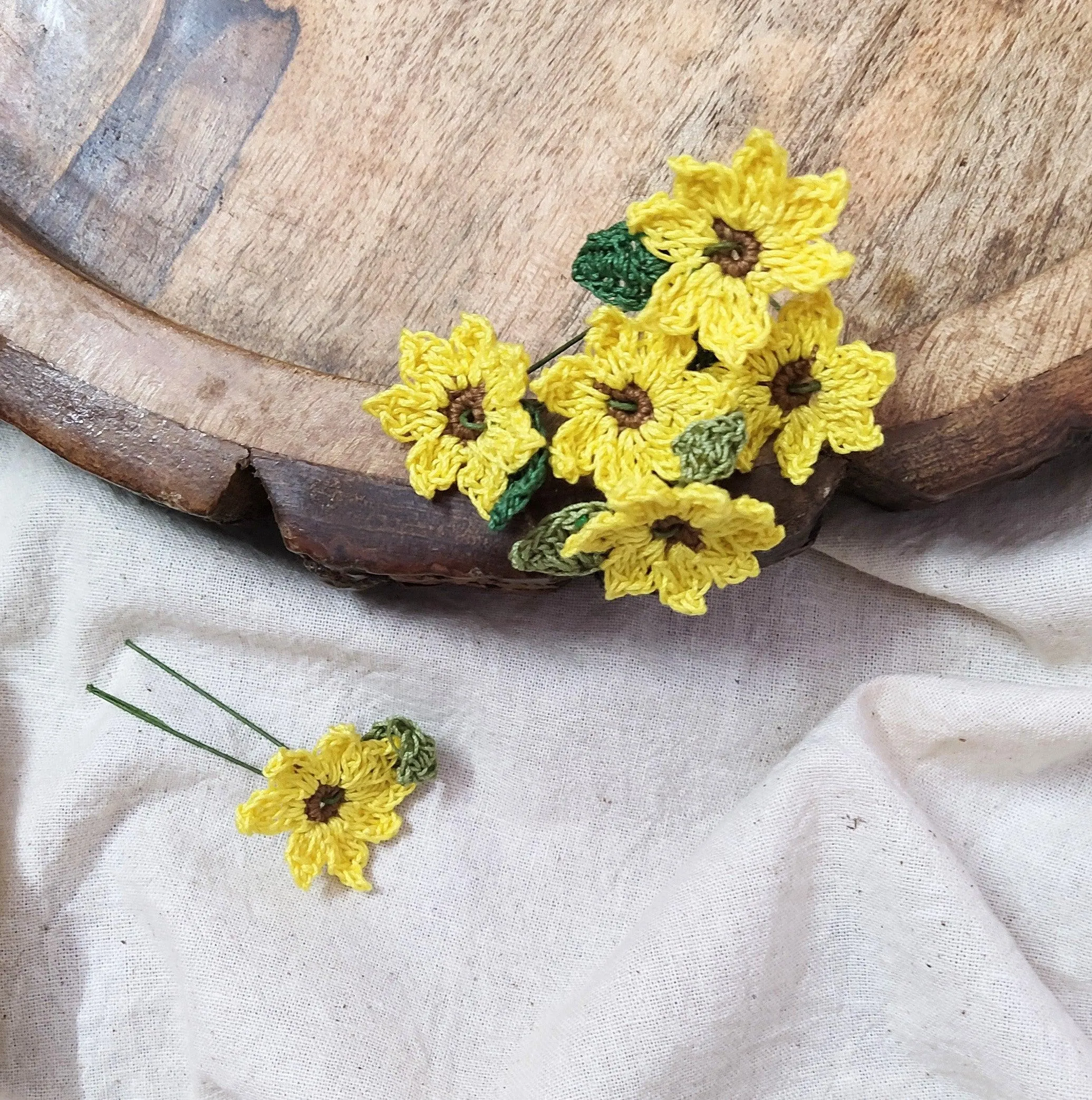 Sunflowers Crochet Hairpins (Set of 6)