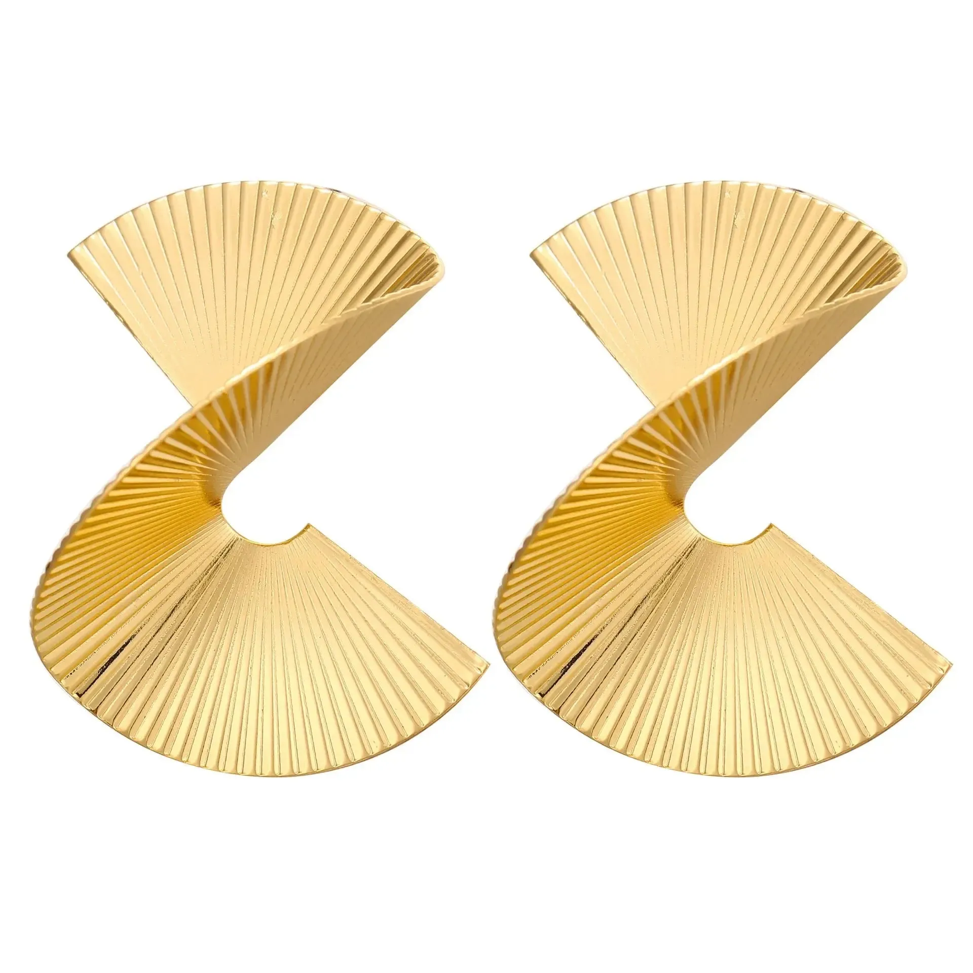 Swirl on Them Gold Earrings