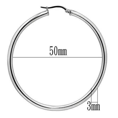 TK413 - Stainless Steel Earrings High polished (no plating) Women No Stone No Stone