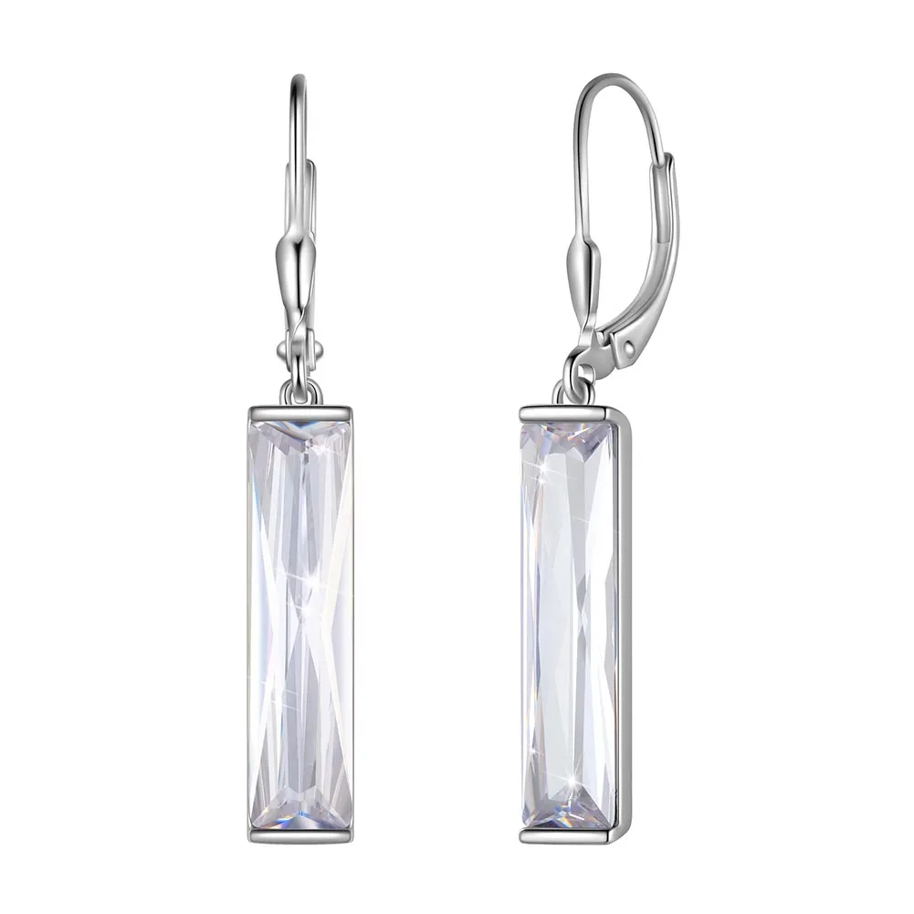 Tokyo Mart Women Dangle Earrings Birthstone Leverback Drop Earrings Crystal Jewelry Birthday Gift