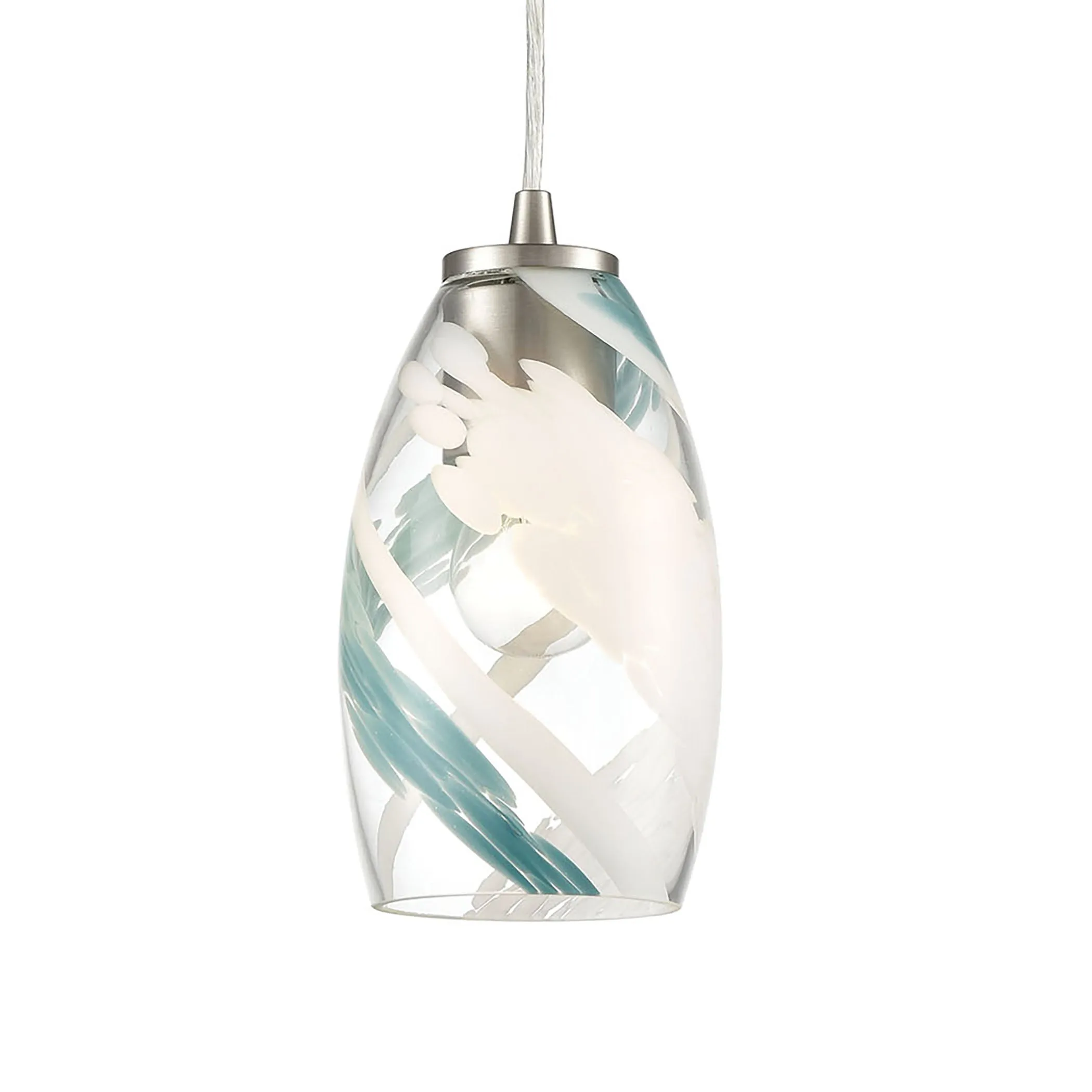Turbulence 5" 1 Light Mini Pendant in Satin Nickel