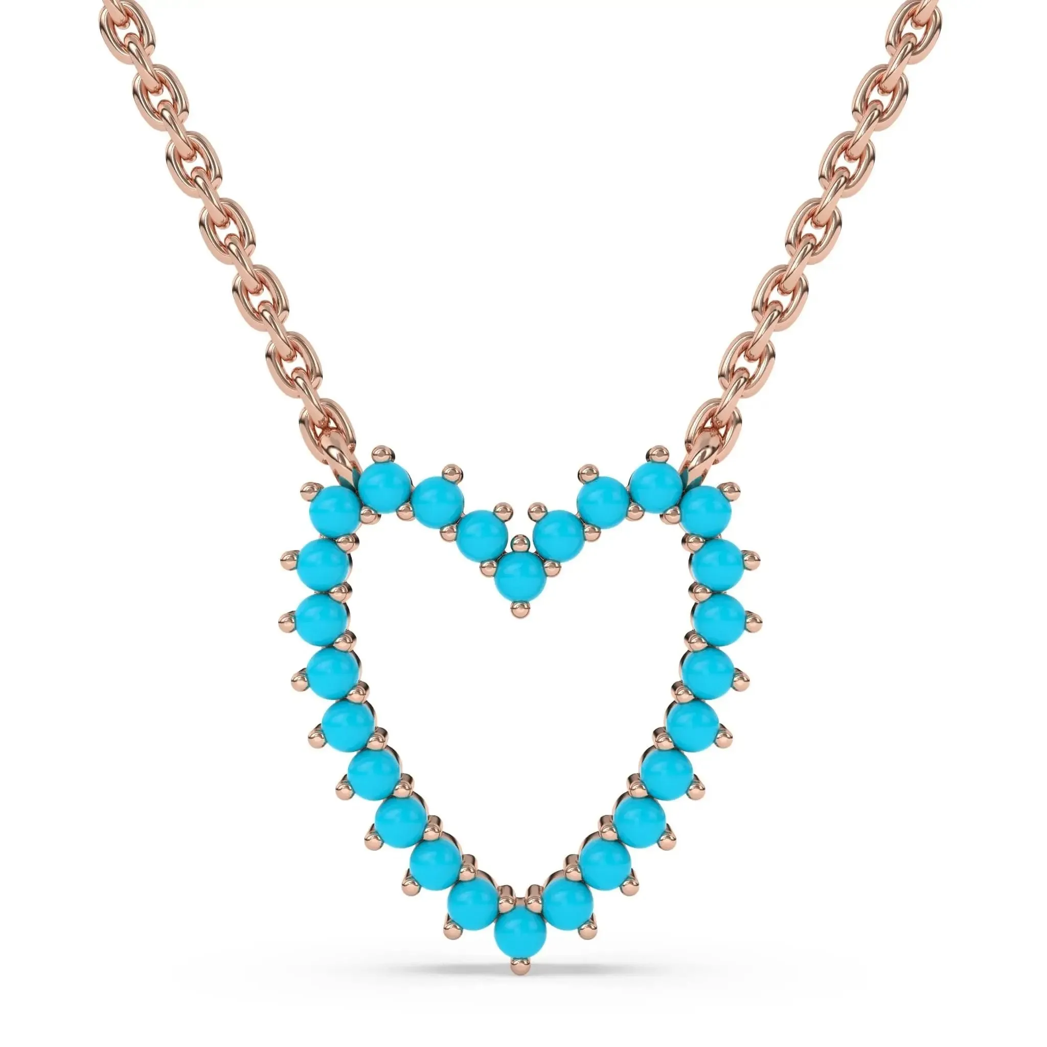 Turquoise Open Heart Necklace