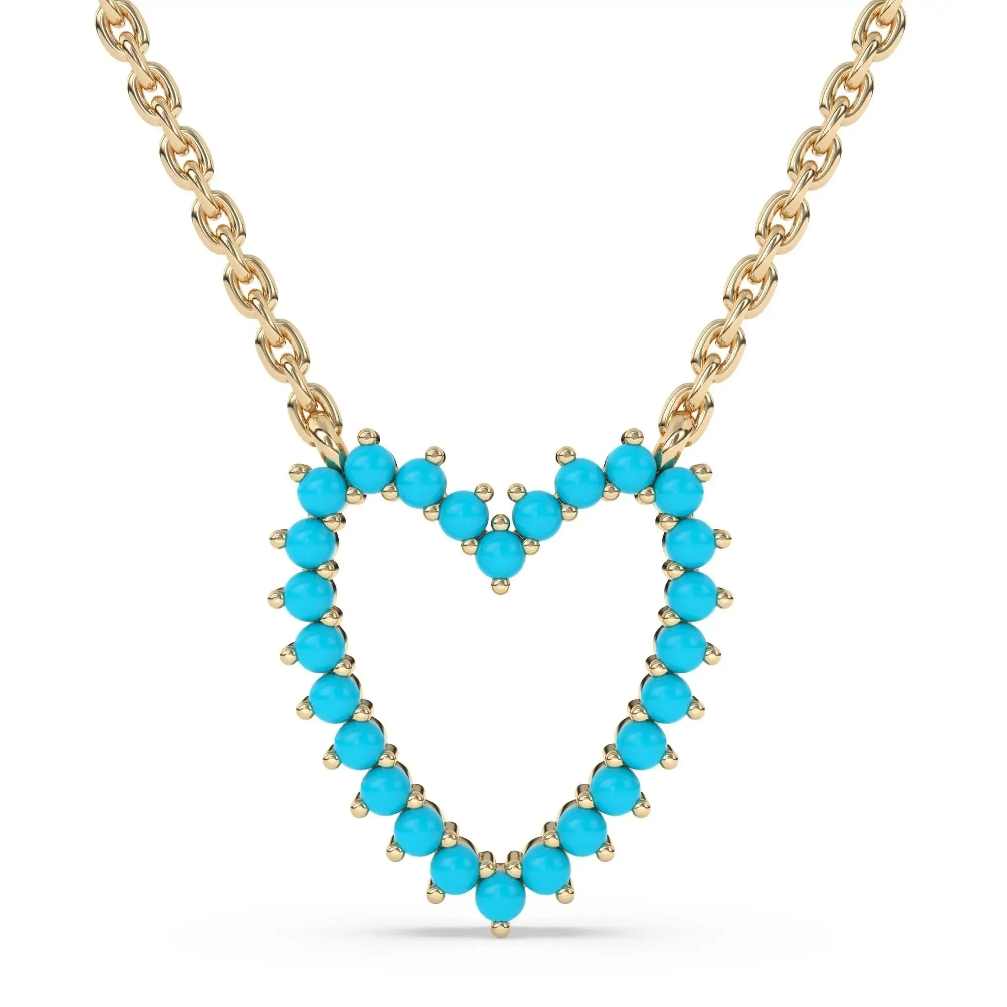 Turquoise Open Heart Necklace