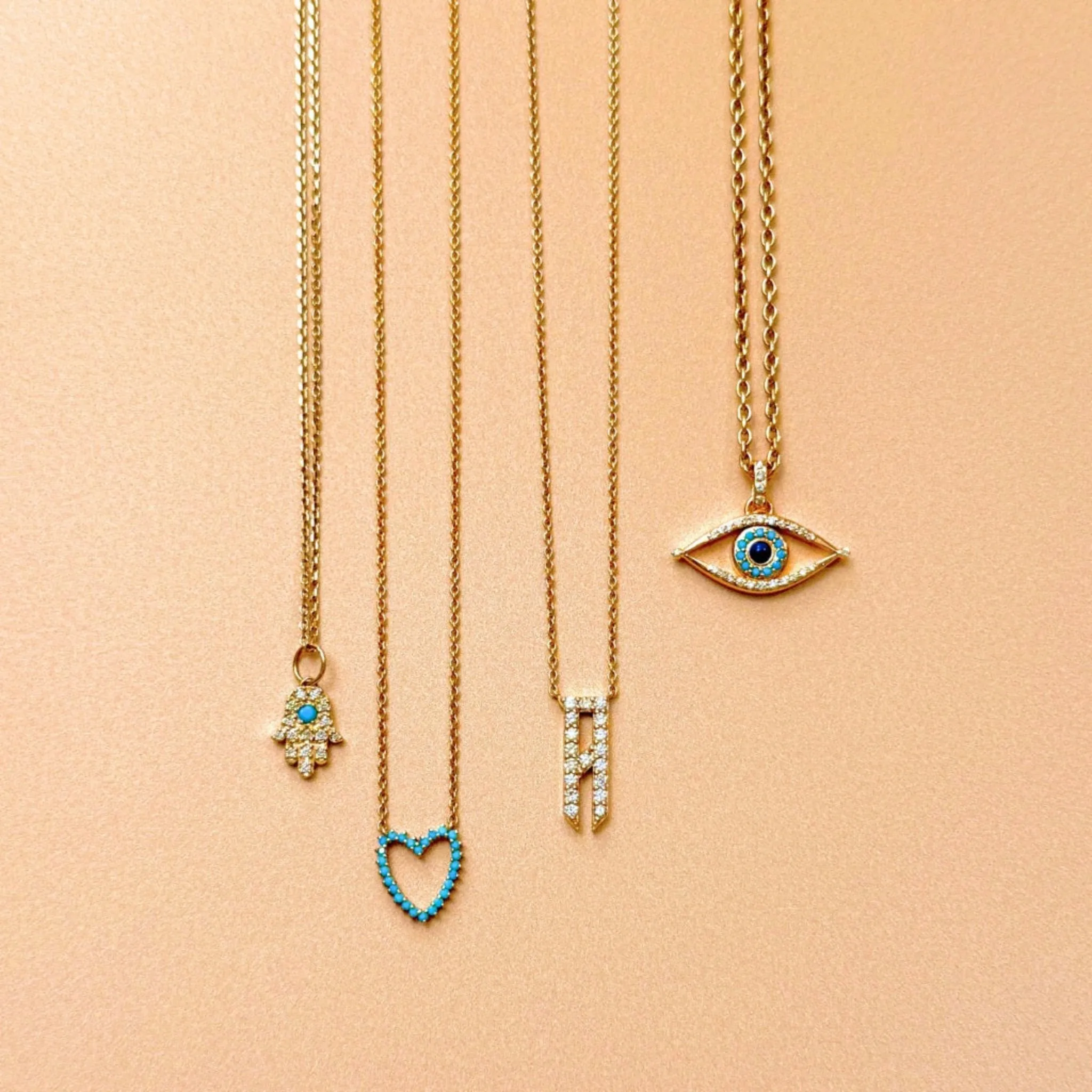 Turquoise Open Heart Necklace