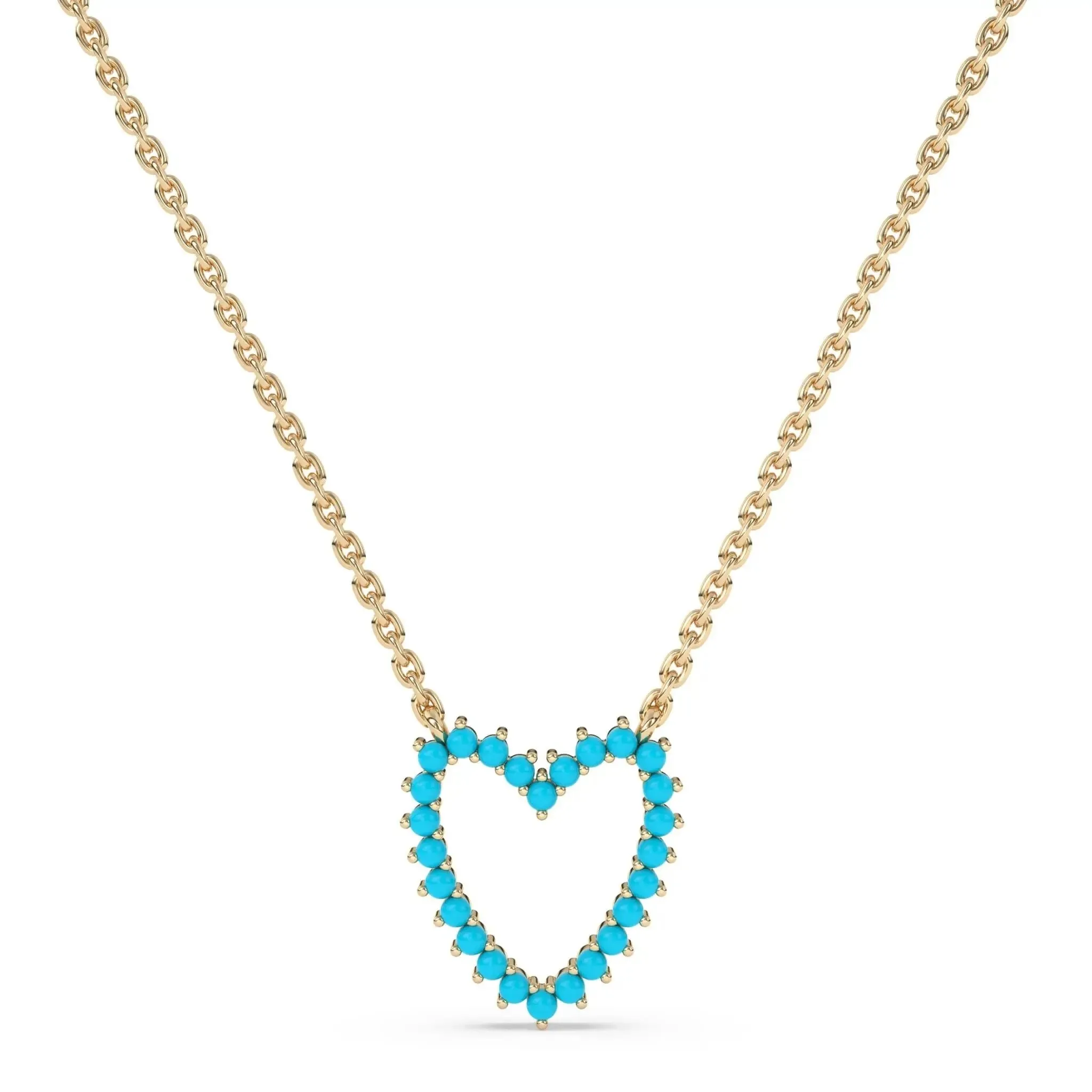 Turquoise Open Heart Necklace
