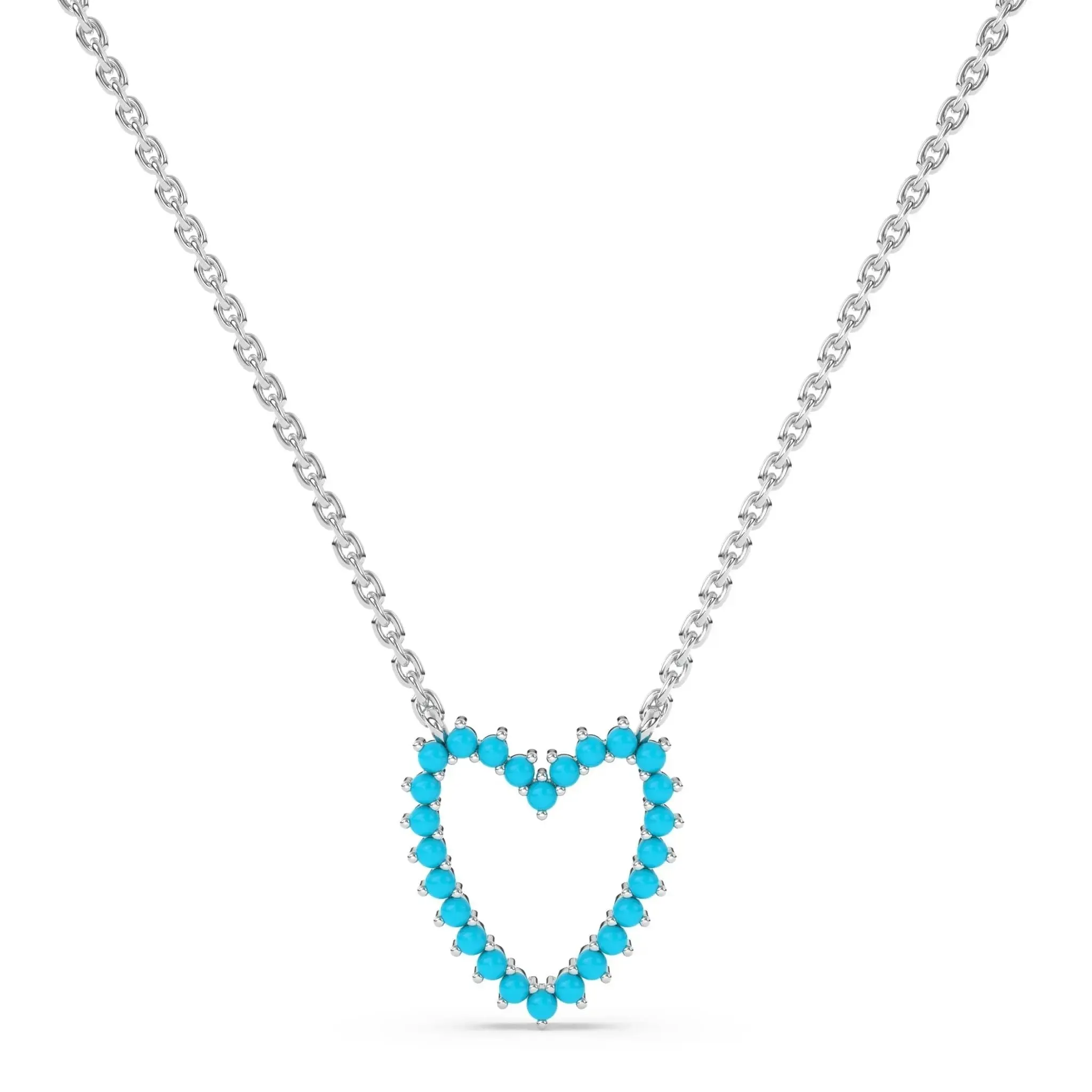 Turquoise Open Heart Necklace