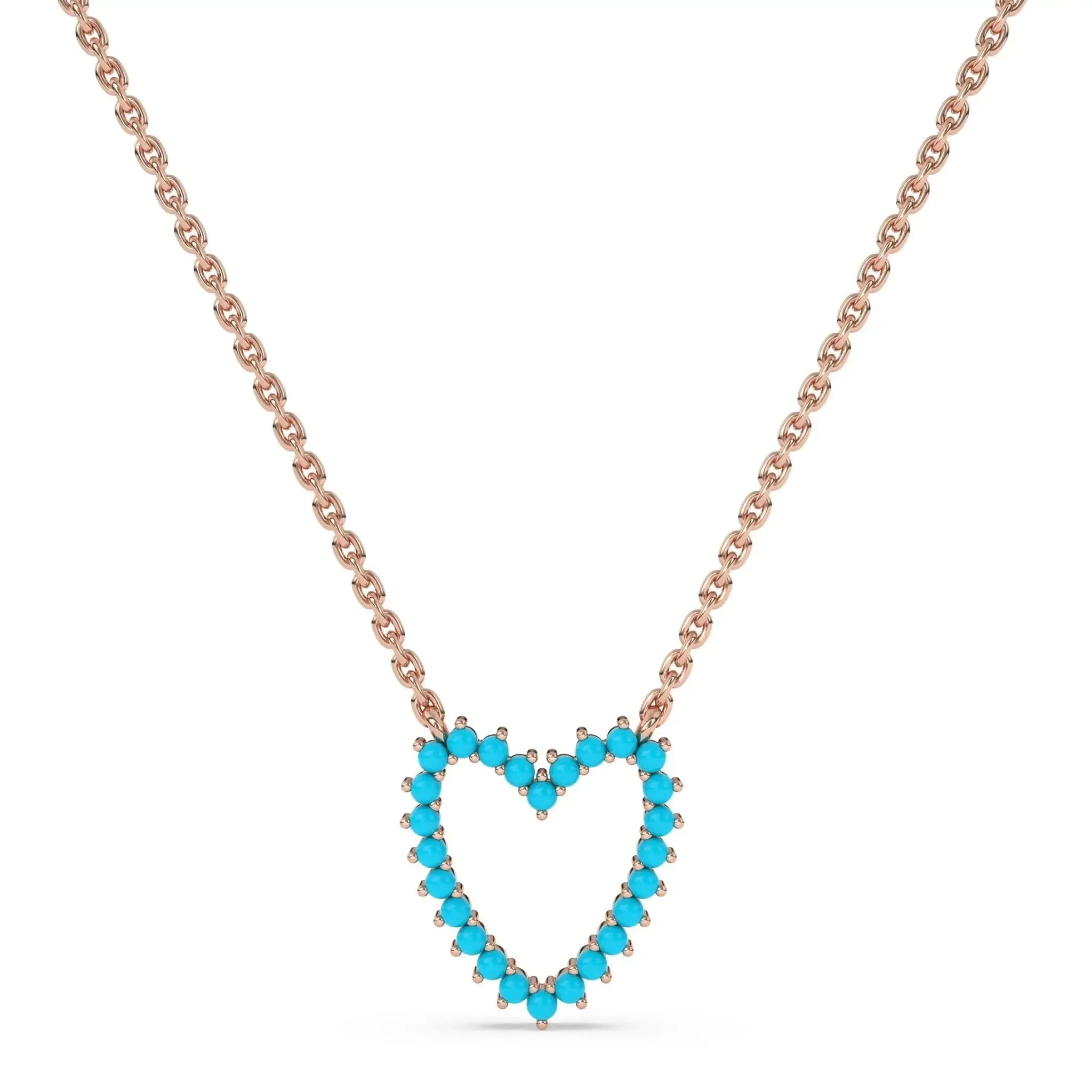 Turquoise Open Heart Necklace