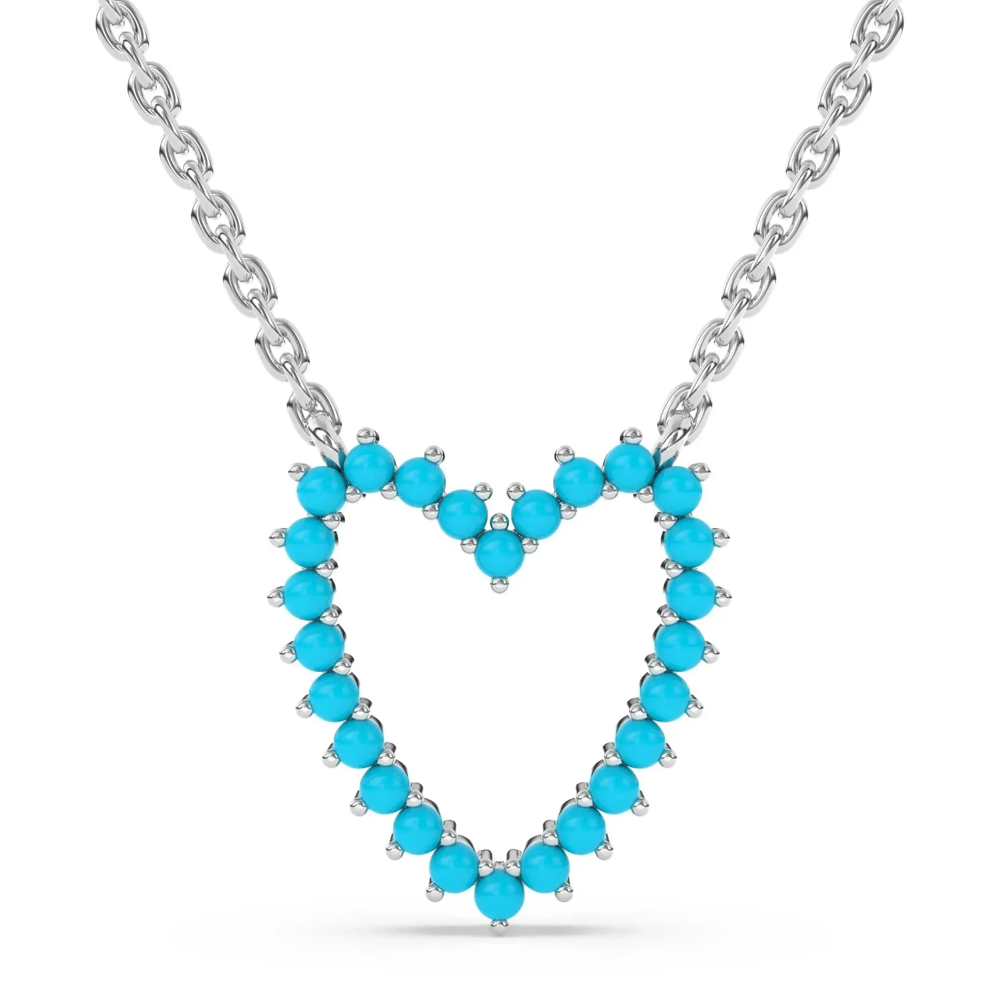 Turquoise Open Heart Necklace