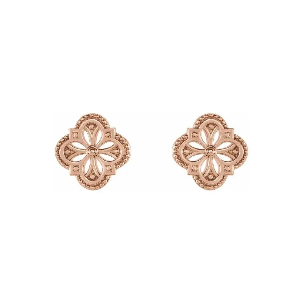 Vintage-Inspired Clover Stud Earrings