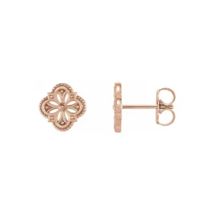 Vintage-Inspired Clover Stud Earrings