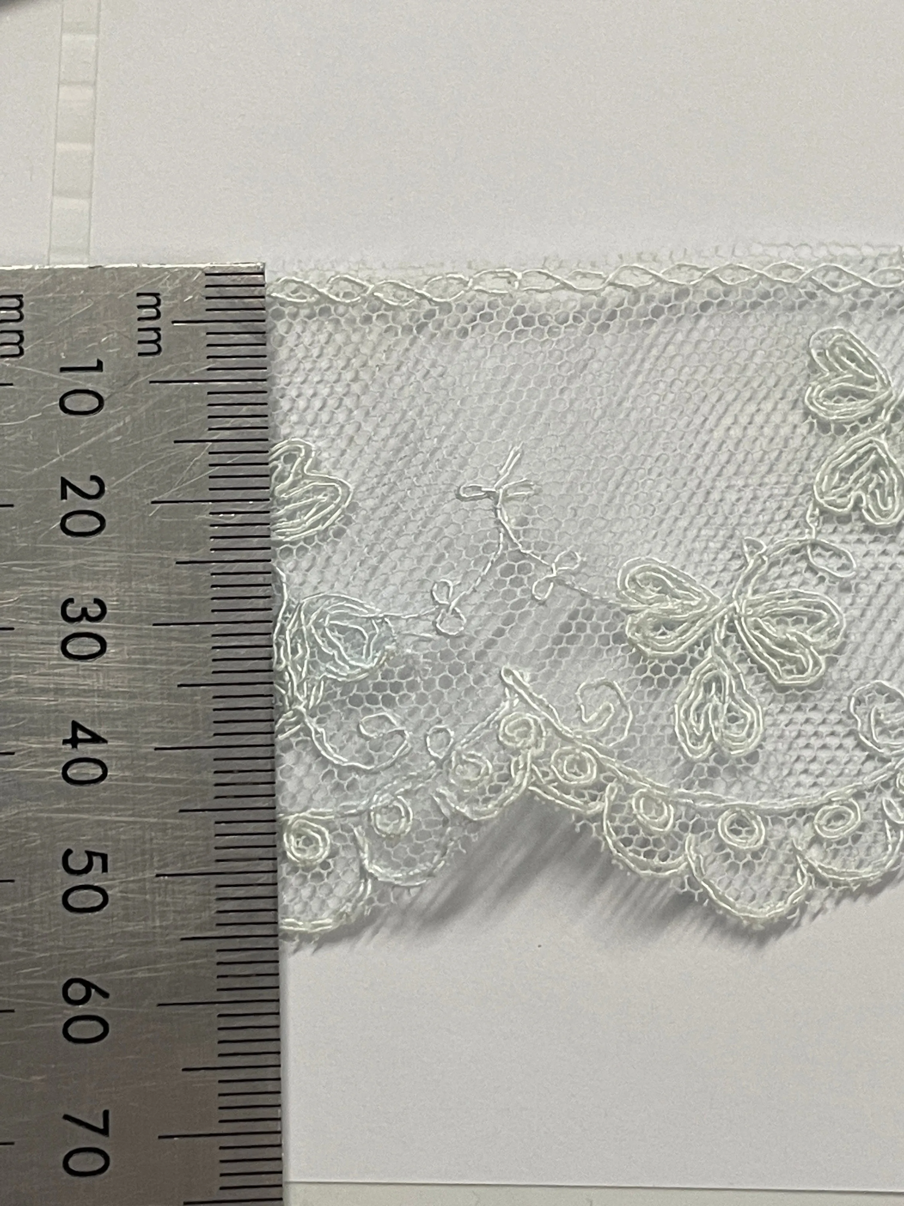 Vintage Lace Trim Pale Mint Green Cotton Intricate England 1950s? 55mm Wide
