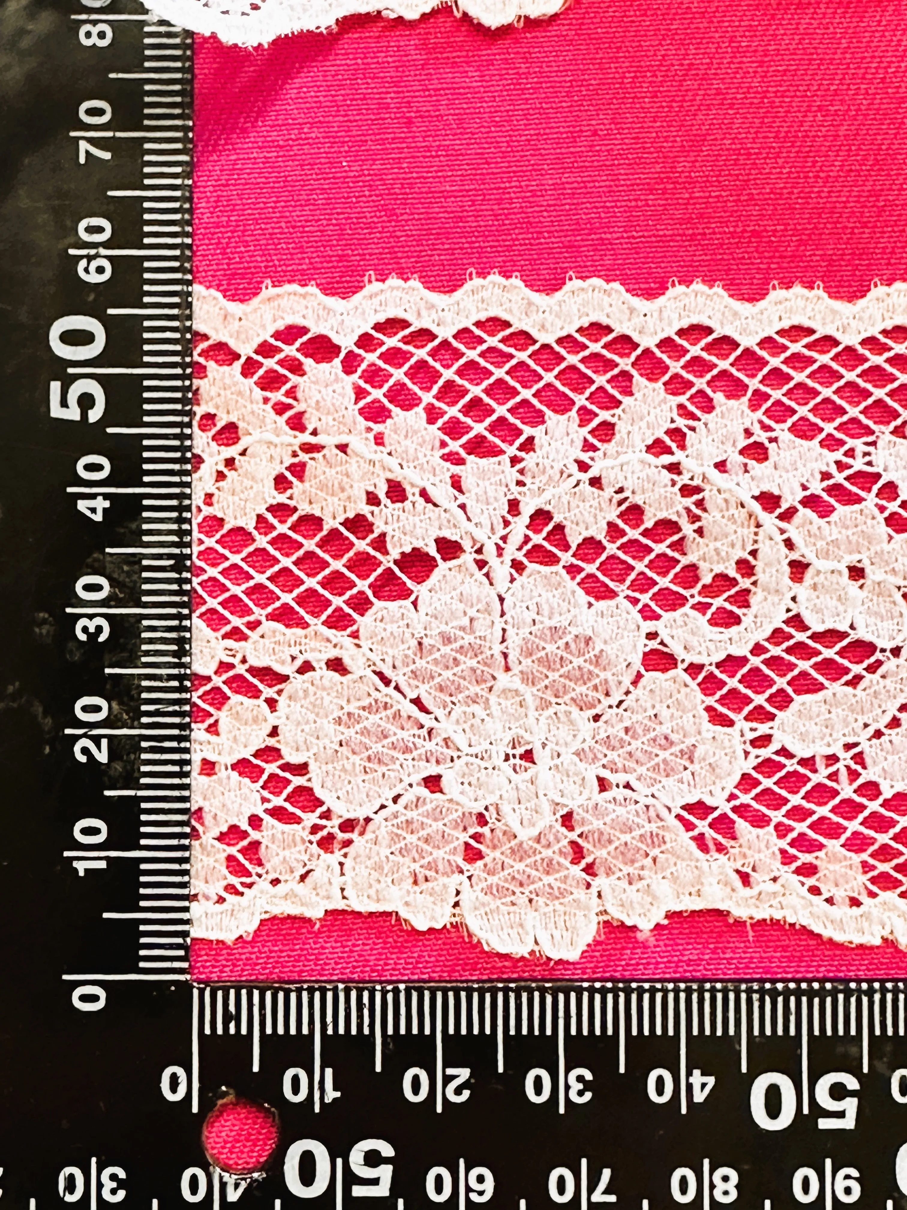 Vintage Trim Rayon 1973 Intricate White Lace Nottingham Richex 60mm Wide