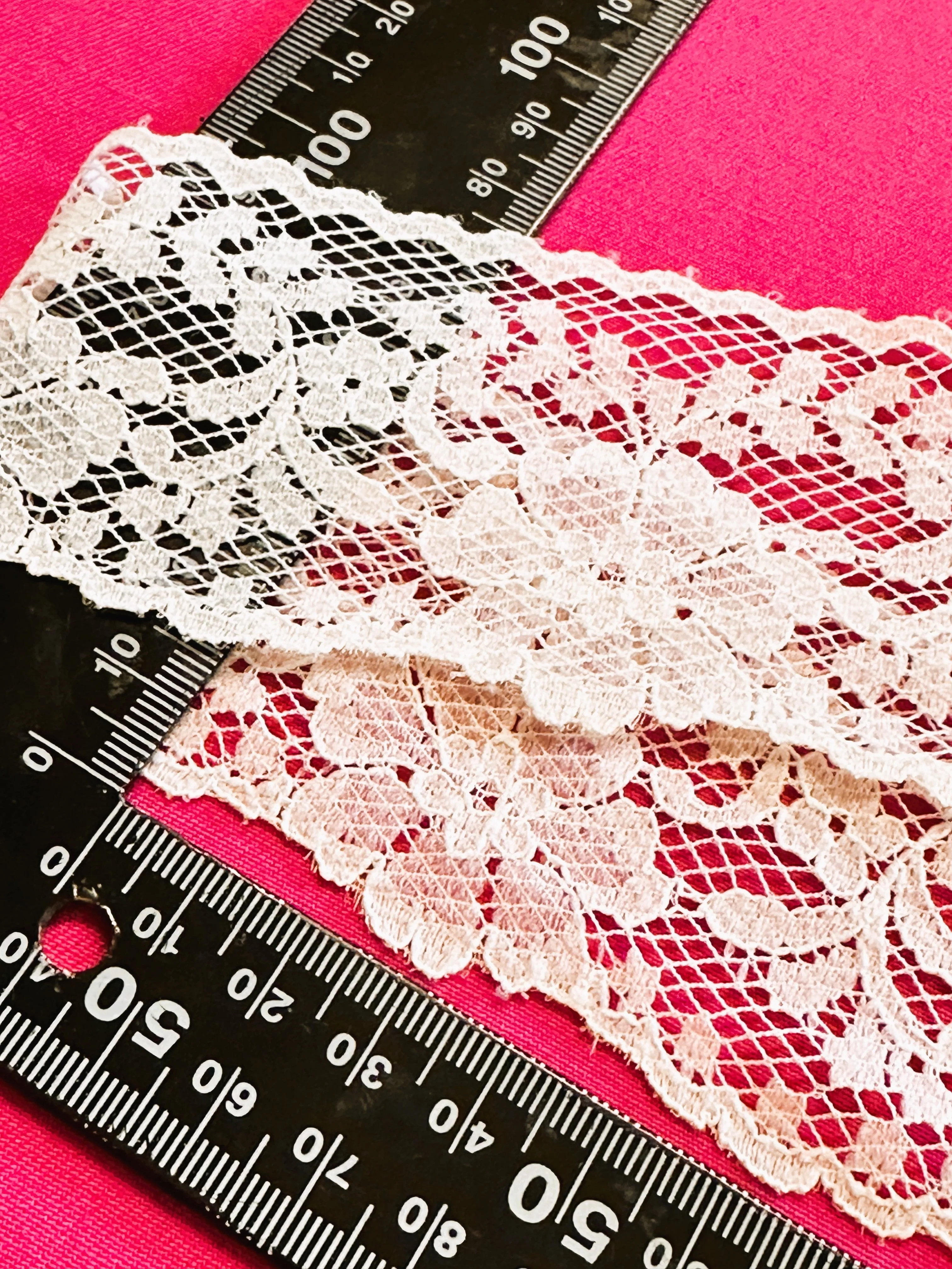 Vintage Trim Rayon 1973 Intricate White Lace Nottingham Richex 60mm Wide