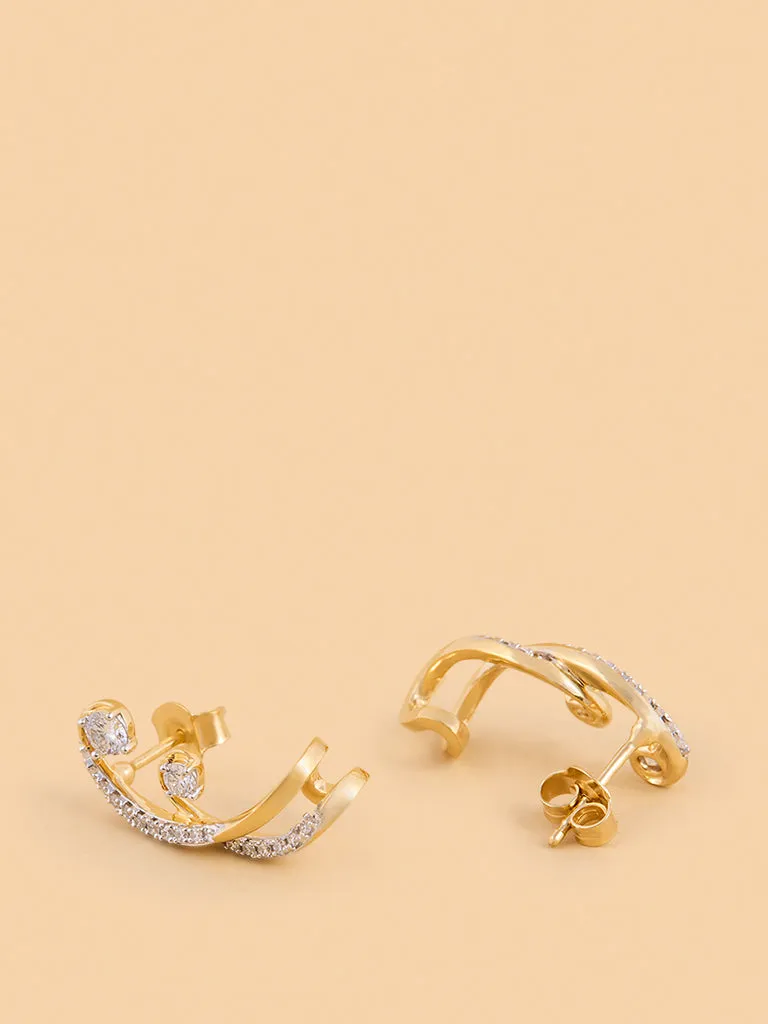 Westside X Pome Intricate Swirl Lab Diamond Ear Climbers