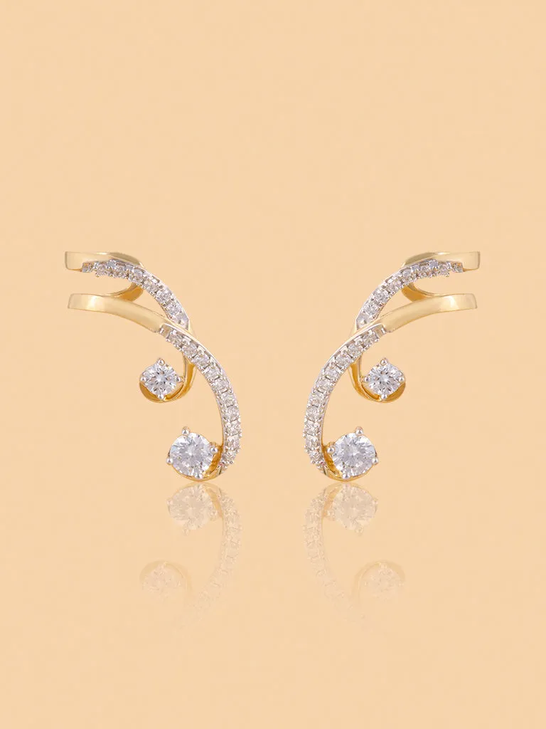 Westside X Pome Intricate Swirl Lab Diamond Ear Climbers
