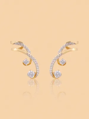 Westside X Pome Intricate Swirl Lab Diamond Ear Climbers