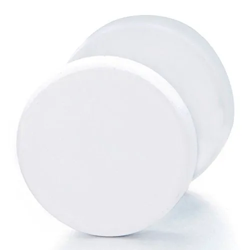 White Circle Stud Earrings Men Women | Steel Cheater Fake Ear Plugs Gauges | Illusion Tunnel | Wide:10mm | 2pcs 6-12mm