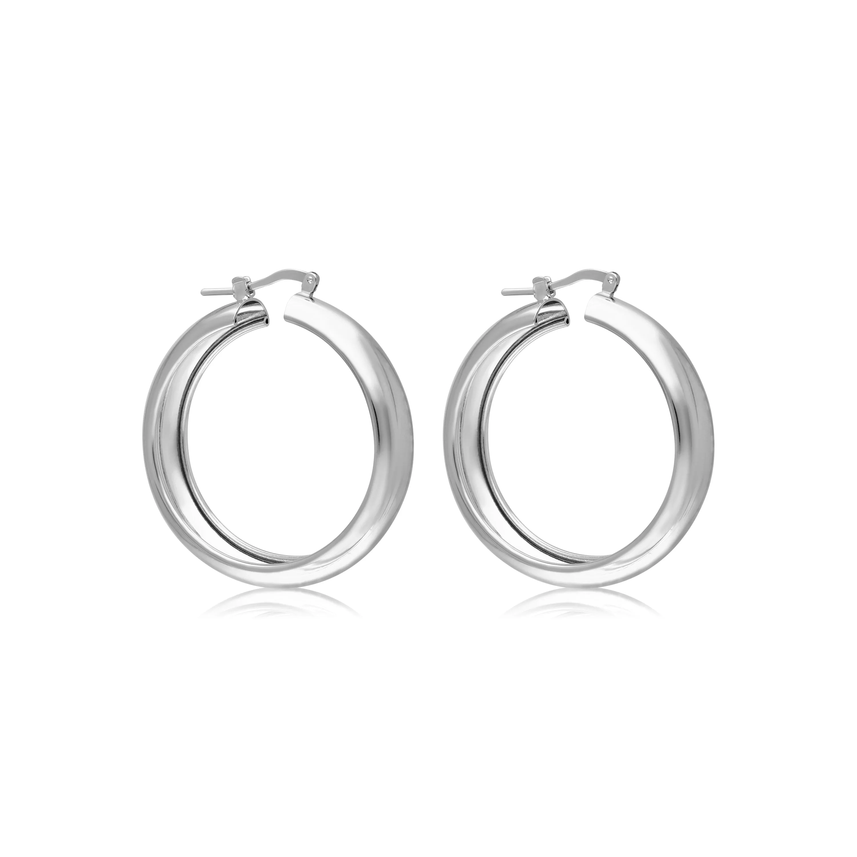 White Polished Wedding Band Hoop