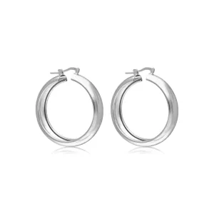 White Polished Wedding Band Hoop