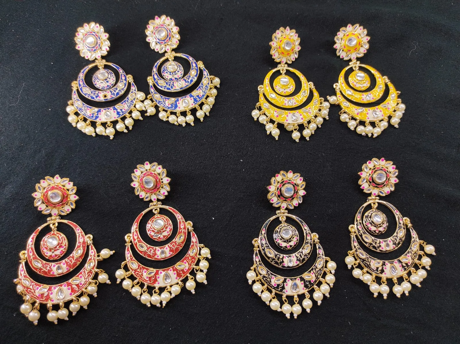 ZEVAR I  Kundan Studded & Pearl Beaded Earrings