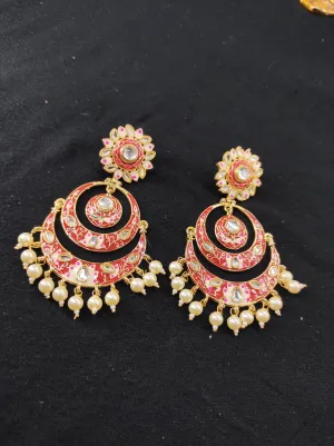 ZEVAR I  Kundan Studded & Pearl Beaded Earrings